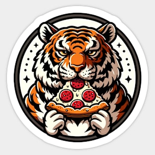 tiger eat pizza t-shirt Sticker